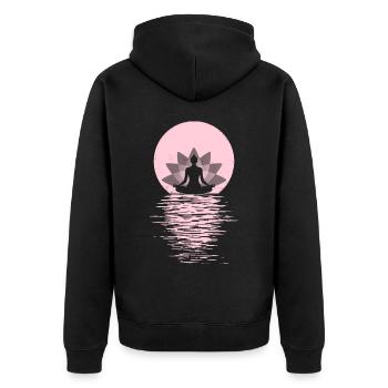 Yoga Yogini Gesundheits Meditation Outfits Girls - Unisex Premium Bio Zip Hoodie - Schwarz - Hinten - Nico (187cm)