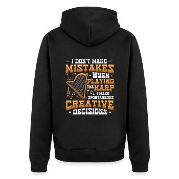 Joueur de harpe, joueur de harpe, harpe - Veste à capuche bio Premium Unisexe - noir - Dos - Nico (187cm)