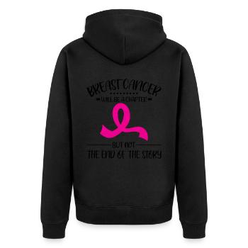 Monat des Brustkrebsbewusstseins ist nicht das End - Unisex Premium Bio Zip Hoodie - Schwarz - Hinten - Nico (187cm)