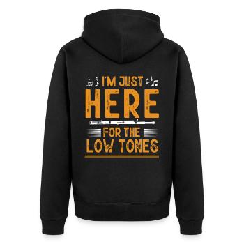 Fassoon, oboe, clarinet, music teacher - Unisex Premium Organic Zip Hoodie - black - Back - Nico (187cm)