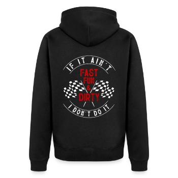 Dirt Track Racing, Motocross bikers, Motocross - Unisex Premium Organic Zip Hoodie - black - Back - Nico (187cm)