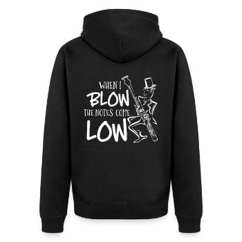 Fassoon, oboe, clarinet, music teacher - Unisex Premium Organic Zip Hoodie - black - Back - Nico (187cm)