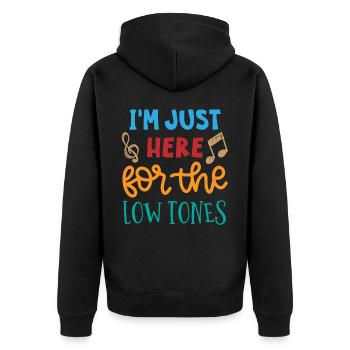 Fassoon, oboe, clarinet, music teacher - Unisex Premium Organic Zip Hoodie - black - Back - Nico (187cm)