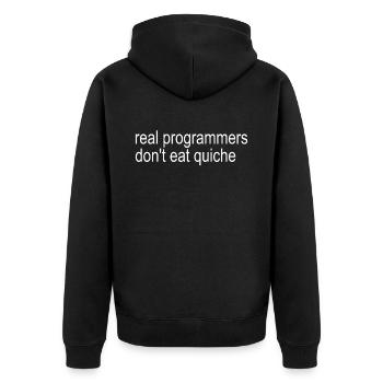 Programmer Computer Scientist - Unisex Premium Organic Zip Hoodie - black - Back - Nico (187cm)