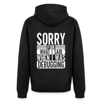 Programmer Computer Scientist - Unisex Premium Organic Zip Hoodie - black - Back - Nico (187cm)