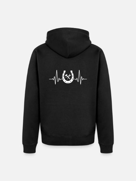 Hoefsmid Heartbeat Metaalbewerking Smeden Hoefsmeden - Uniseks Premium bio ziphoodie - zwart