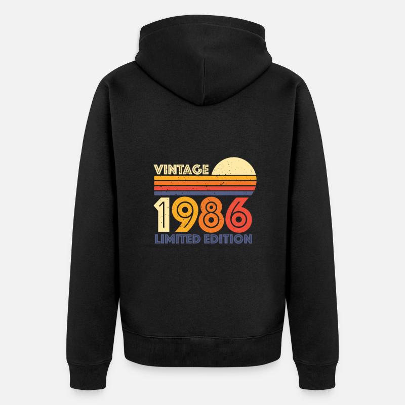 1986 Édition limitée - Veste à capuche bio Premium Unisexe - noir