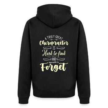 Chiropractic A Truly Great Chiropractor Massage - Unisex Premium Bio Zip Hoodie - Schwarz - Hinten - Nico (187cm)