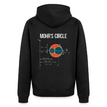 Ingénieur en mécanique de l’état de contrainte de Mohr’s Circle - Veste à capuche bio Premium Unisexe - noir - Dos - Nico (187cm)
