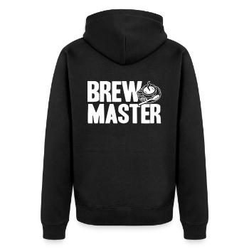 Barista Gift Idea Coffee Lover Coffee Brewing - Unisex Premium Organic Zip Hoodie - black - Back - Nico (187cm)