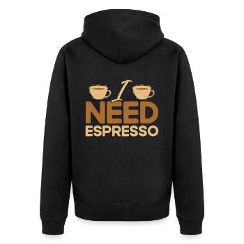 Barista Gift Idea Coffee Lover Coffee Brewing - Unisex Premium Organic Zip Hoodie - black - Back - Nico (187cm)