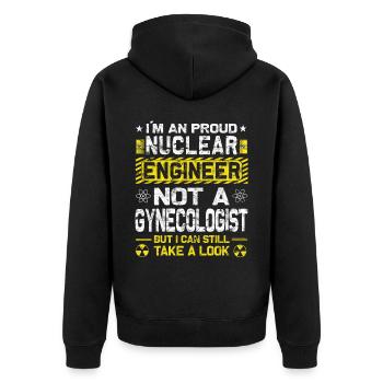 Nuclear Power - Proud Nuclear Engineer - Unisex Premium Organic Zip Hoodie - black - Back - Nico (187cm)
