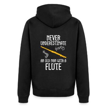 Flûte - Veste à capuche bio Premium Unisexe - noir - Dos - Nico (187cm)