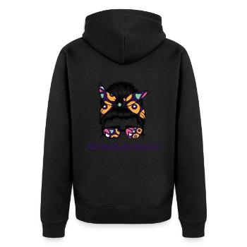 School officials - Unisex Premium Organic Zip Hoodie - black - Back - Nico (187cm)