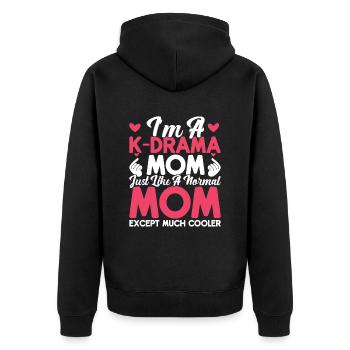 K-Drama - Unisex Premium Bio Zip Hoodie - Schwarz - Hinten - Nico (187cm)