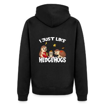 Igel Ich Mag Halt Einfach Igel Ok süßer igel - Unisex Premium Bio Zip Hoodie - Schwarz - Hinten - Nico (187cm)