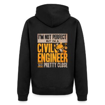 Civil engineer - Unisex Premium Organic Zip Hoodie - black - Back - Nico (187cm)