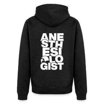 Profession Job Work - Anesthesiologist - Unisex Premium Organic Zip Hoodie - black - Back - Nico (187cm)