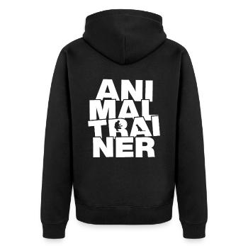 Profession Work - Animal Trainer - Unisex Premium Organic Zip Hoodie - black - Back - Nico (187cm)