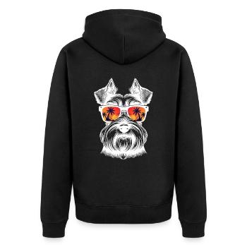 Schnauzer avec lunettes de soleil Chien Schnauzer miniature - Veste à capuche bio Premium Unisexe - noir - Dos - Nico (187cm)