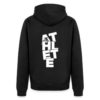 Profession Job Work - Athlete - Unisex Premium Organic Zip Hoodie - black - Back - Nico (187cm)