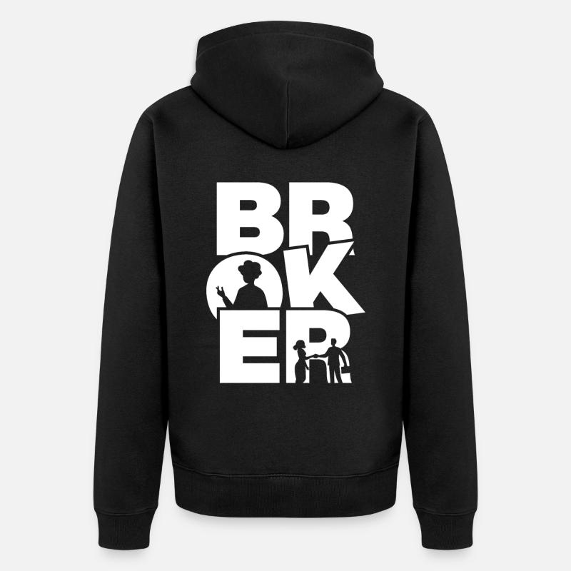 Profession Travail - Courtier - Veste à capuche bio Premium Unisexe - noir