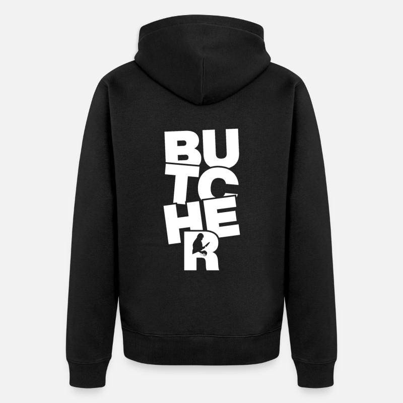 Boucherie Profession Travail - Boucherie - Veste à capuche bio Premium Unisexe - noir