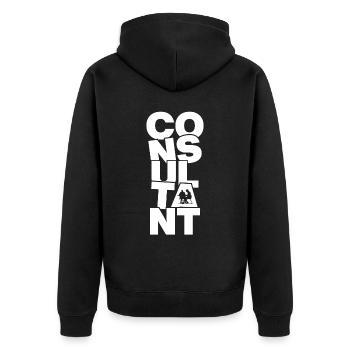 Profession Travail - Consultant - Veste à capuche bio Premium Unisexe - noir - Dos - Nico (187cm)