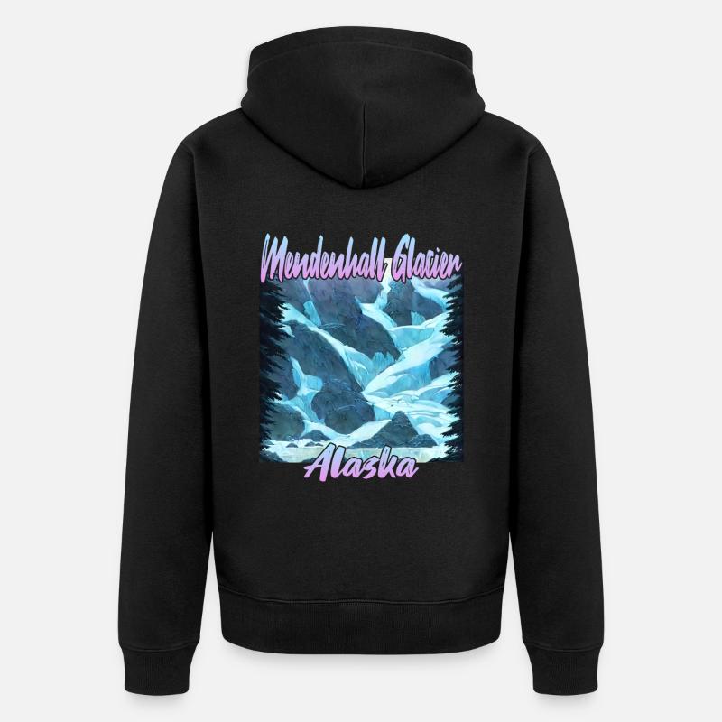 Mendenhall Glacier Alaska - Veste à capuche bio Premium Unisexe - noir