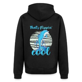 C’est Flippin Cool | Drôle d’amoureux des dauphins - Veste à capuche bio Premium Unisexe - noir - Dos - Nico (187cm)