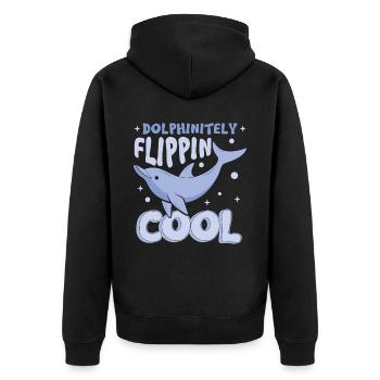 Aquarium mignon dauphin - Veste à capuche bio Premium Unisexe - noir - Dos - Nico (187cm)