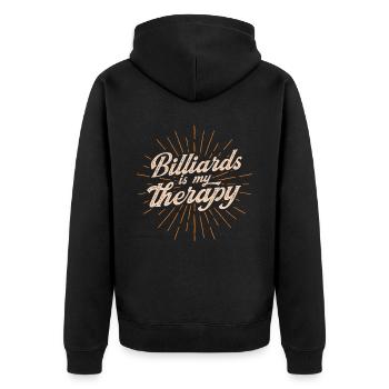 Billard Geschenkidee Billardspieler Pool Snooker - Unisex Premium Bio Zip Hoodie - Schwarz - Hinten - Nico (187cm)