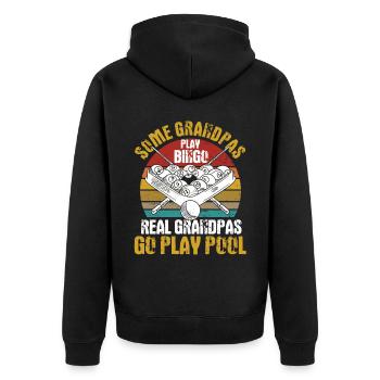 Billard Geschenkidee Billardspieler Pool Snooker - Unisex Premium Bio Zip Hoodie - Schwarz - Hinten - Nico (187cm)