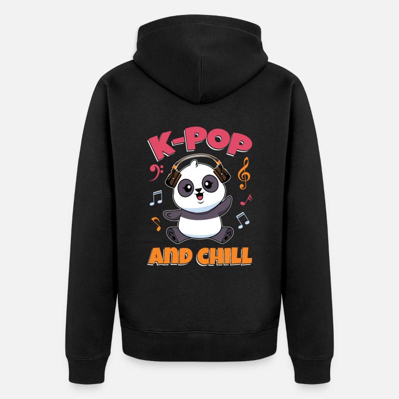 K-Pop Panda - Veste à capuche bio Premium Unisexe - noir
