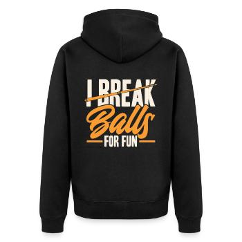 Billard Geschenkidee Billardspieler Pool Snooker - Unisex Premium Bio Zip Hoodie - Schwarz - Hinten - Nico (187cm)