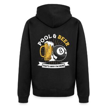 Billard Geschenkidee Billardspieler Pool Snooker - Unisex Premium Bio Zip Hoodie - Schwarz - Hinten - Nico (187cm)