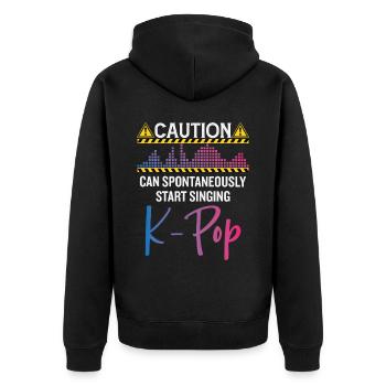 Kpop Lover Südkorea Popmusik - Unisex Premium Bio Zip Hoodie - Schwarz - Hinten - Nico (187cm)