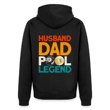 Billard Geschenkidee Billardspieler Pool Snooker - Unisex Premium Bio Zip Hoodie - Schwarz - Hinten - Nico (187cm)