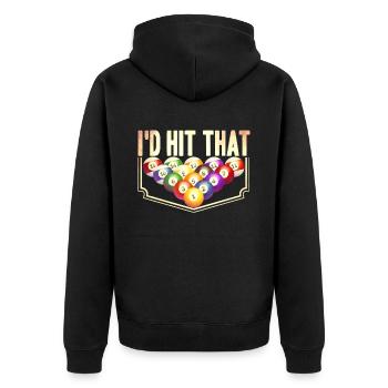 Billard Geschenkidee Billardspieler Pool Snooker - Unisex Premium Bio Zip Hoodie - Schwarz - Hinten - Nico (187cm)