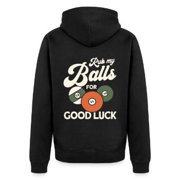 Billard Geschenkidee Billardspieler Pool Snooker - Unisex Premium Bio Zip Hoodie - Schwarz - Hinten - Nico (187cm)