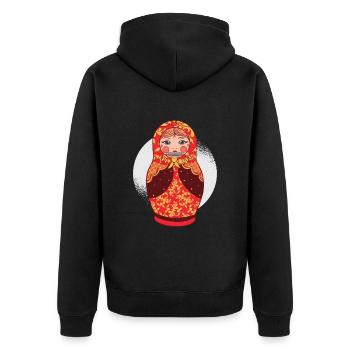 Musicien harmonica russe de Matryoshka - Veste à capuche bio Premium Unisexe - noir - Dos - Nico (187cm)