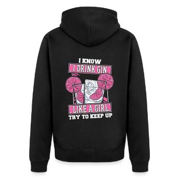 Gin Girls - Veste à capuche bio Premium Unisexe - noir - Dos - Nico (187cm)