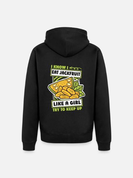 Jackfruit Mädchen - Unisex Premium Bio Zip Hoodie - Schwarz