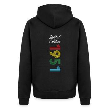 Édition limitée 1951 - Veste à capuche bio Premium Unisexe - noir - Dos - Nico (187cm)