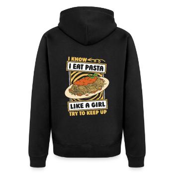 Pasta Girl - Veste à capuche bio Premium Unisexe - noir - Dos - Nico (187cm)