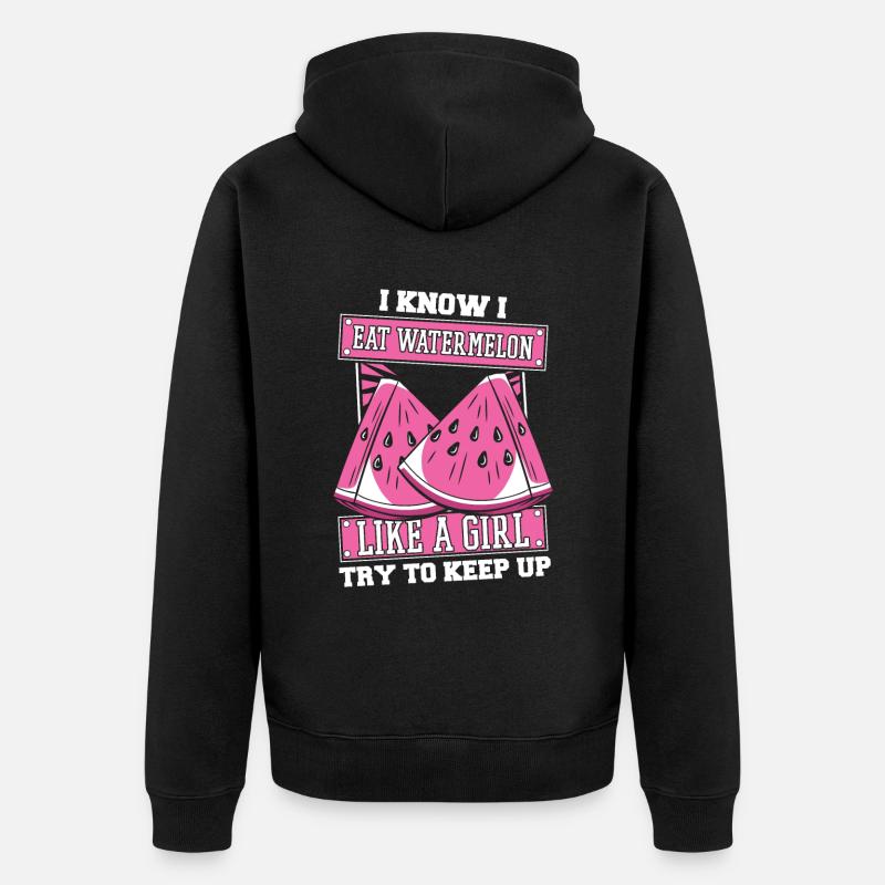 Fille de pastèque - Veste à capuche bio Premium Unisexe - noir