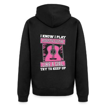 Guitare acoustique Girl - Veste à capuche bio Premium Unisexe - noir - Dos - Nico (187cm)