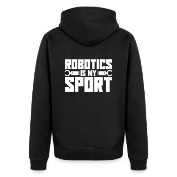 Robotik Ai Roboter Robotics Is My Sport - Unisex Premium Bio Zip Hoodie - Schwarz - Hinten - Nico (187cm)