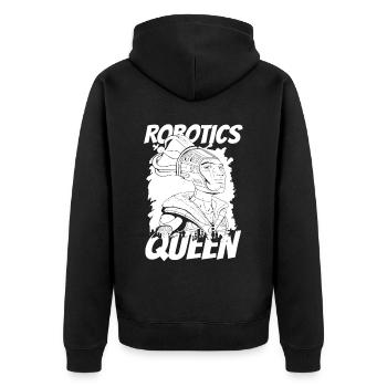 Robotik Ai Roboter Königin - Unisex Premium Bio Zip Hoodie - Schwarz - Hinten - Nico (187cm)