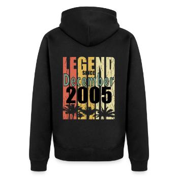 Year of construction 2006 December born gift idea - Unisex Premium Bio Zip Hoodie - Schwarz - Hinten - Nico (187cm)